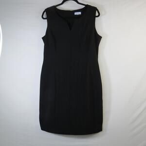 Calvin Klein Scuba Sheath Dress Black Sleeveless Princess Seams Womens Size 14